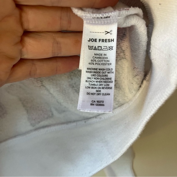 Disney Minnie Mouse Sweatshirt Girls 7/8 White Red Bow All Over Print Joe Fresh - Picture 2 of 9